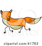 Poster, Art Print Of Sketched Orange Fox