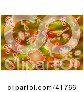 Clipart Illustration Of A Background Of Red And Orange Bacteria by Prawny
