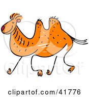 Clipart Illustration Of A Sketched Camel by Prawny