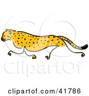 Poster, Art Print Of Sketched Cheetah Running