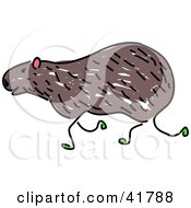 Clipart Illustration Of A Sketched Capybara by Prawny