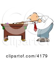 Businessman Playing A Game Of Pool Clipart