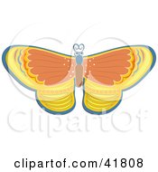 Poster, Art Print Of Spanned Orange And Yellow Butterfly