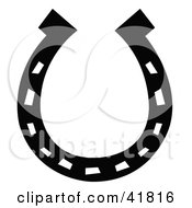 Clipart Illustration Of A Black Lucky Horse Shoe by Andy Nortnik #COLLC41816-0031