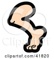 Clipart Illustration Of A Human Leg Knee And Foot by Andy Nortnik