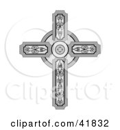 Clipart Illustration Of A Medieval Christian Cross With Ornate Designs
