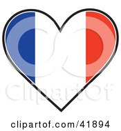 Clipart Illustration Of A Heart Shaped France Tricolour Flag