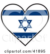 Clipart Illustration Of A Heart Shaped Israel Flag With The Star Of David