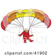Poster, Art Print Of Happy Paraglider Connected To A Parachute