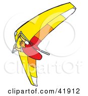 Clipart Illustration Of A View Below A Hangglider by Snowy