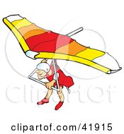 Clipart Illustration Of A Hangglider Gliding In Awe by Snowy