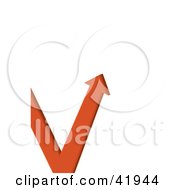 Clipart Illustration Of A White Background With A Red Bouncing Arrow