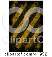 Poster, Art Print Of Background Of Dark And Distressed Hazard Stripes