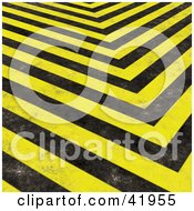 Background Of Grungy Black And Yellow Hazard Stripes
