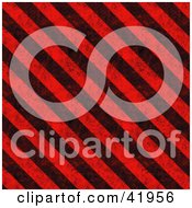 Clipart Illustration Of A Background Of Grungy Black And Red Hazard Stripes