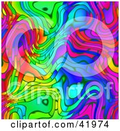 Clipart Illustration Of An Abstract Funky Rainbow Background