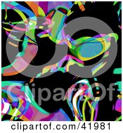 Clipart Illustration Of An Abstract Colorful Rainbow Background On Black