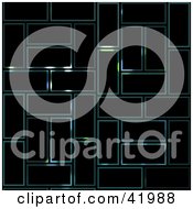 Poster, Art Print Of Black Background With Faint Glowing Rectangle Text Boxes