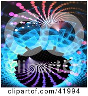 Clipart Illustration Of An Abstract Blue Purple And Pink Vortex Background