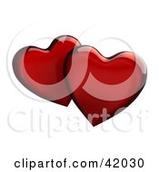 Clipart Illustration Of Two Glass Hearts Overlapping