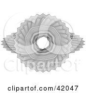 Clipart Illustration Of An Intricate Circular Guilloche Design With Text Space In The Center by stockillustrations