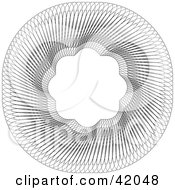 Clipart Illustration Of An Ornate Circular Guilloche Design With Text Space In The Center
