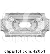 Poster, Art Print Of Ornate Rectangular Guilloche Design With Text Space In The Center