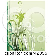 Clipart Illustration Of A Grunge Green Flower Background by L2studio #COLLC42055-0097
