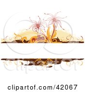 Poster, Art Print Of Text Bar With Orange Brown And Red Floral Grunge On White