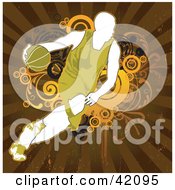 Poster, Art Print Of Green And White Basketball Player Running With A Ball
