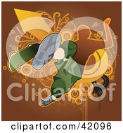 Clipart Illustration Of An Extreme Skateboarder Catching Air by L2studio #COLLC42096-0097