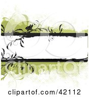 Poster, Art Print Of Black And Green Vine Grunge Bordering A White Text Box