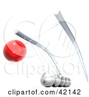 Clipart Illustration Of A Red Ball Swinging Outwards On A Pendulum Swing