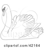 Clipart Illustration Of A Black Dotted Mute Swan Design by Cherie Reve