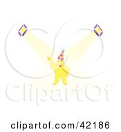 Celebrity Star Wearing A Party Hat With Spotlights Shining Down