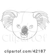 Poster, Art Print Of Black Dotted Koala Face Design