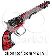 Clipart Illustration Of A Black And Red Cadet Pistol