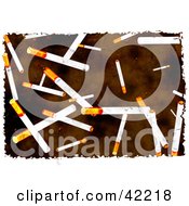 Background Of Grungy Cigarettes On Brown