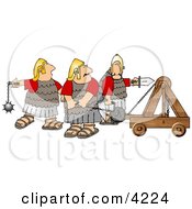 Roman Soldiers Armed With A Catapult Sword And BallAmpChain Mace Clipart by djart