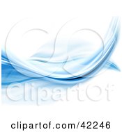 Clipart Illustration Of A Swoosh Of Blue Waves On A White Background