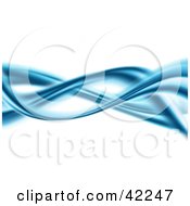 Clipart Illustration Of Waves Of Dark Blue Across A White Background