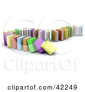 Poster, Art Print Of Standing Row Of Colorful Books Collapsing