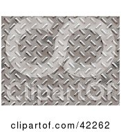 Clipart Illustration Of A Riveted Metal Tile Background With Grunge