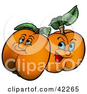 Clipart Illustration Of Two Grumpy Apricots by dero