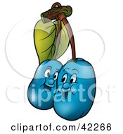 Clipart Illustration Of Two Happy Plums by dero