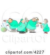 Poster, Art Print Of Four Scientists Testing Chemicals In A Science Lab