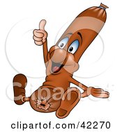 Clipart Illustration Of A Happy Frankfurter Giving The Thumbs Up by dero #COLLC42270-0053