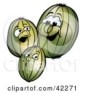 Clipart Illustration Of Three Expressive Gooseberries by dero