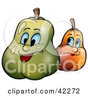 Poster, Art Print Of Two Expressive Pears