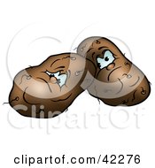 Clipart Illustration Of Two Depressed Potatoes by dero